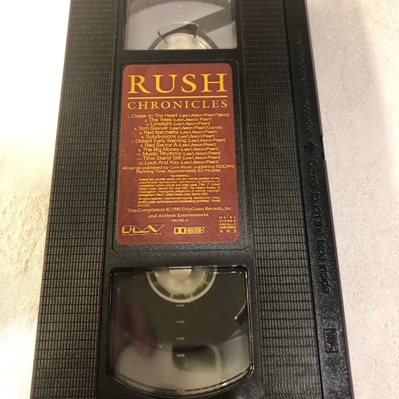 Rush - Chronicles (VHS, 1990) 63min Limelight,  Tom Sawyer, Closer To The Heart - Picture 6 of 9